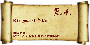 Ringwald Ádám névjegykártya